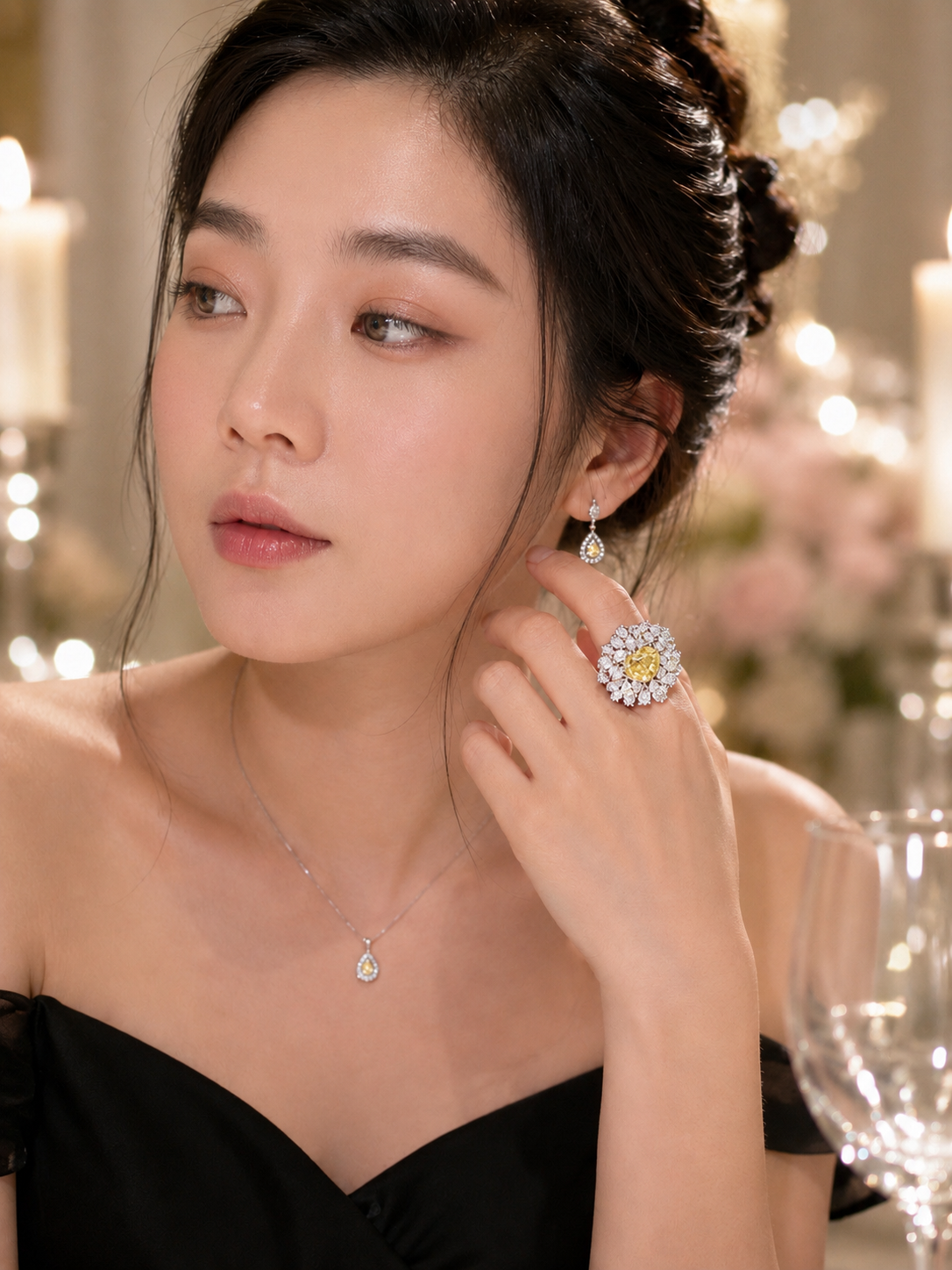 濃彩黃鑽奢華戒指