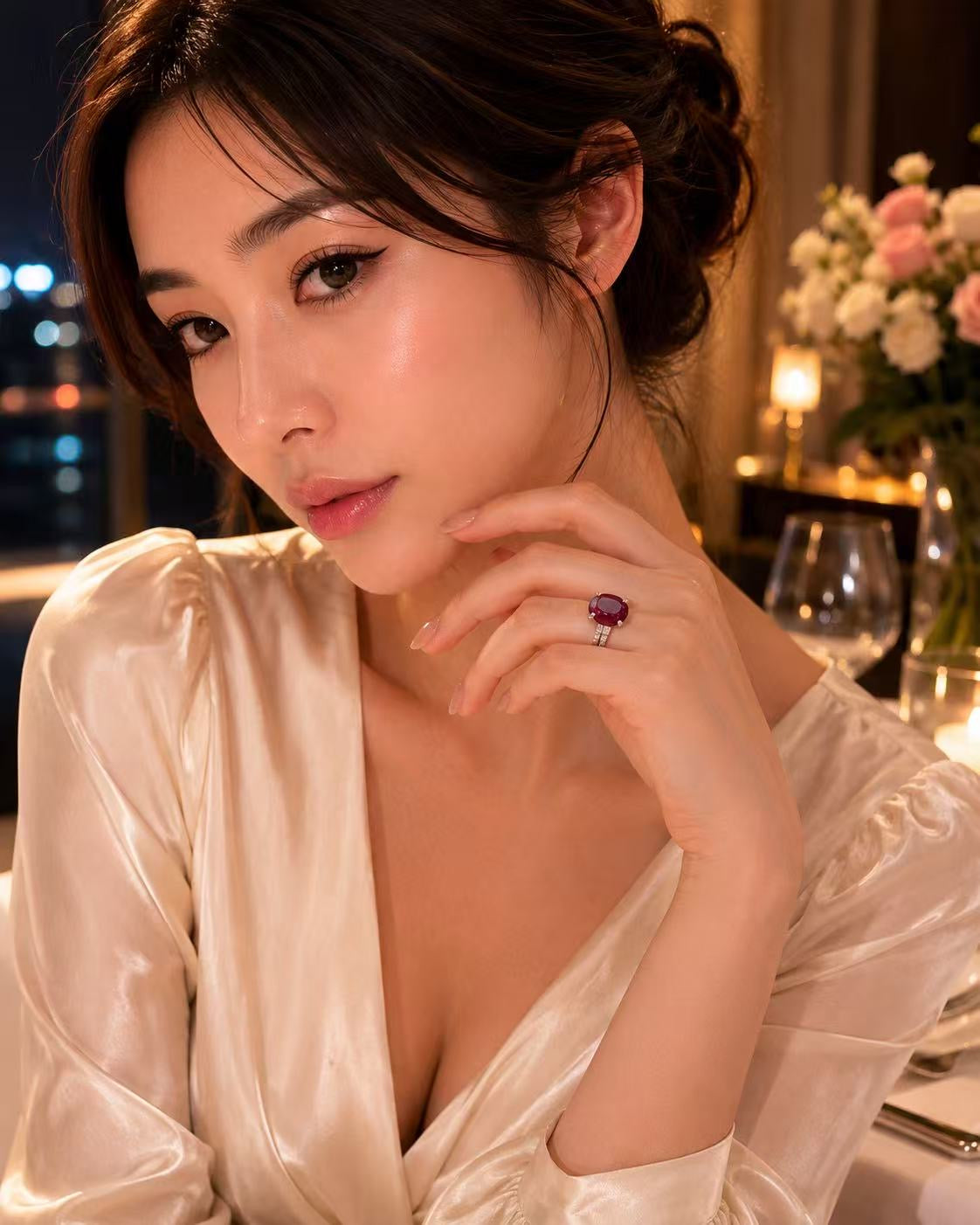 鴿血紅奢華戒指G2410240319